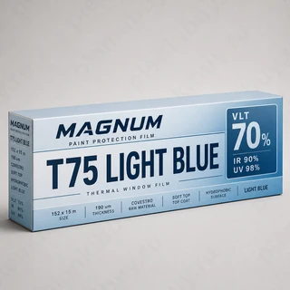 Magnum T75 Light Blue — глянцевая антигравийная полиуретановая пленка 190 мкм, рулон 152 см x 15 м