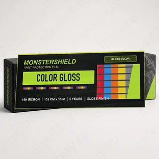 MonsterShield Color Gloss — глянцевая антигравийная полиуретановая пленка 190 мкм, рулон 152 см x 15 м