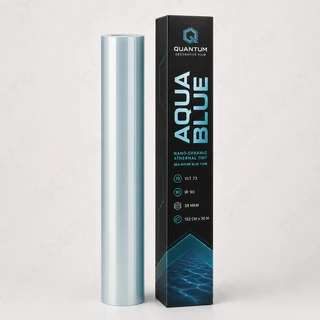 Quantum Aqua Blue — глянцевая тонировочная пленка 73% VLT, ИК-защита 90%, рулон 152 см x 30 м