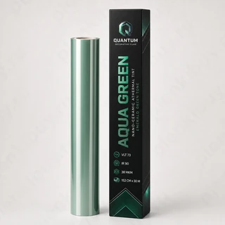 Quantum Aqua Green — глянцевая тонировочная пленка 73% VLT, ИК-защита 90%, рулон 152 см x 30 м