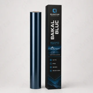 Quantum Baikal Blue — глянцевая тонировочная пленка 76% VLT, ИК-защита 85%, рулон 152 см x 30 м