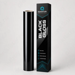 Quantum Black Gloss — глянцевая антигравийная полиуретановая пленка 180 мкм, рулон 152 см x 15 м
