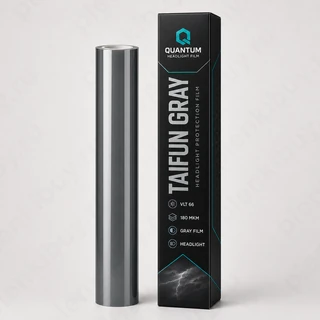 Quantum Taifun Gray 1524 мм — глянцевая антигравийная полиуретановая пленка 180 мкм, рулон 152 см x 15 м