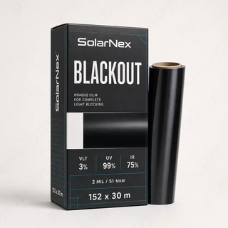 SolarNex Blackout — тонировочная пленка 3% VLT, ИК-защита 75%, рулон 152 см x 30 м