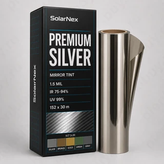 SolarNex Premium Silver — тонировочная пленка 20% VLT, ИК-защита 75%, рулон 152 см x 30 м