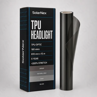 SolarNex TPU Headlight — глянцевая антигравийная полиуретановая пленка 180 мкм, рулон 61 см x 15 м